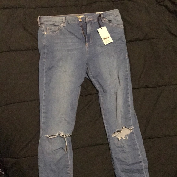 TOP SHOP LEIGH DISTRESSED JEANS - Picture 1 of 3